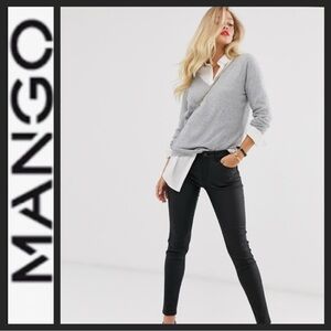 NWT Mango Coated Skinny Crop Jean